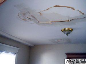 water damage in Providence, Rhode Island due to a roof leak