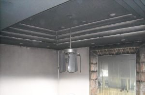 soot damaged walls and ceilings