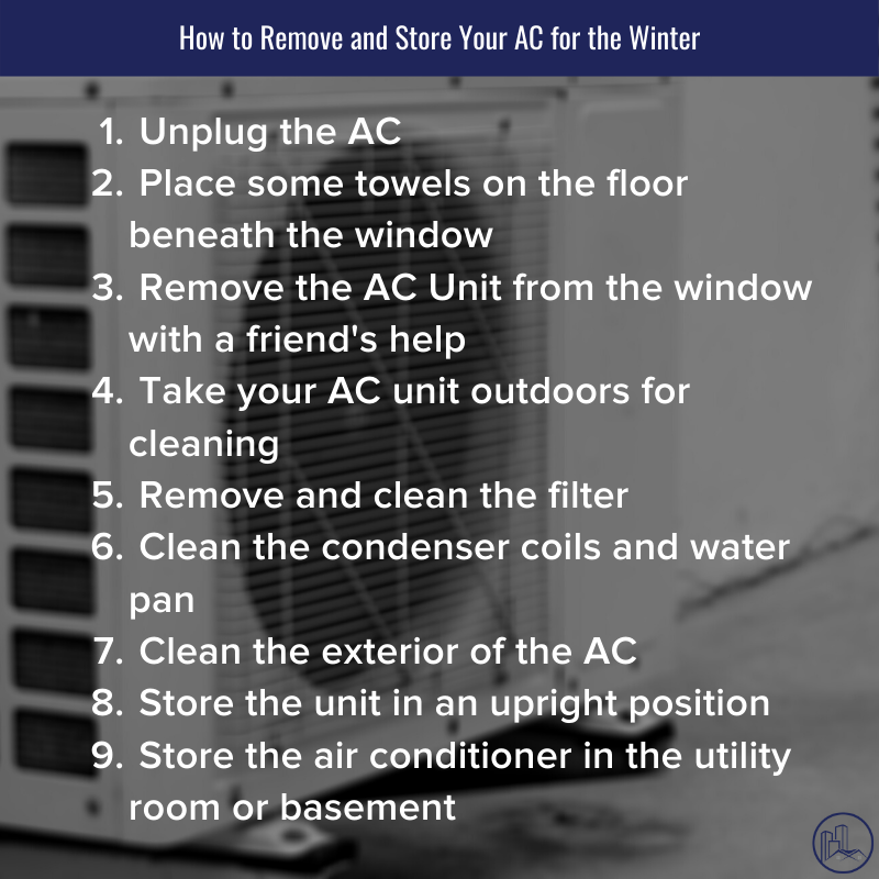 remove and store your ac to prepare for fall