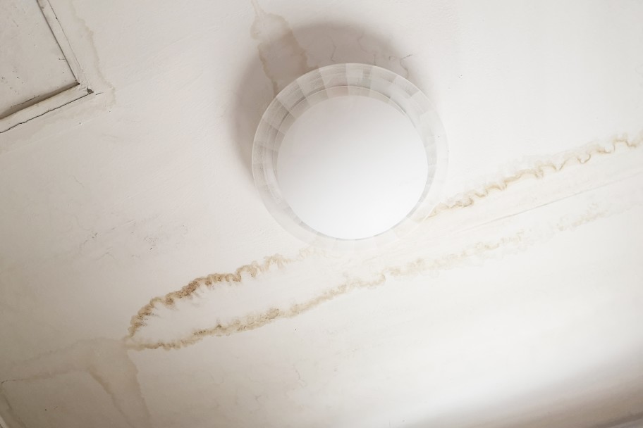water damage on ceiling. A public adjuster in Bristol, RI can help you with your insurance claim!