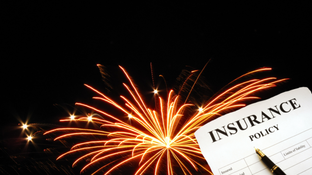 Fireworks in rhode island with a insurance policy document